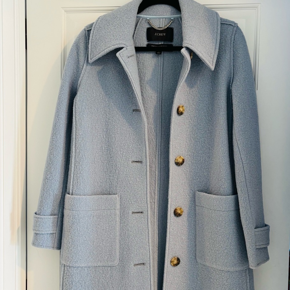 J. Crew Light Blue Trench Coat